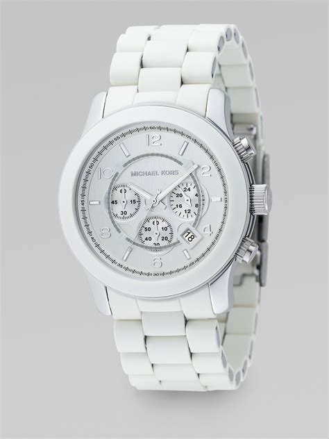 white michael kors watch|michael kors watch white band.